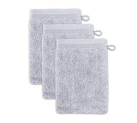 Möve 3er set Superwuschel wash glove 15 x 20 cm made of 100% cotton, silver