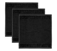 Möve Bamboo Luxe set of 3 soap cloths 30 x 30 cm made of 60% cotton / 40% viscose from bamboo cellulose, black