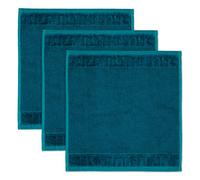 Möve Bamboo Luxe set of 3 soap cloths 30 x 30 cm made of 60% cotton / 40% viscose from bamboo cellulose, deep lake