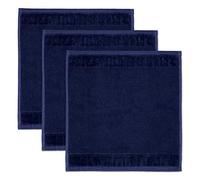 Möve Bamboo Luxe set of 3 soap cloths 30 x 30 cm made of 60% cotton / 40% viscose from bamboo cellulose, deep sea