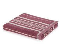 Möve Bohème Mattress stripes shower towel 80 x 150 cm, Towel - Made in Germany, 85% cotton 15% linen, Mauve/Nature