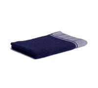 Möve Brooklyn Plain Guest Towel with Herringbone Border 30 x 50 cm 85% Cotton / 10% Viscose / 5% Linen, Deep Sea