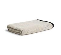möve Eden shower towel piped border 80 x 150 cm made of 80% cotton / 20% linen, nature / black