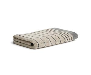 Möve Eden bath towel 80 x 150 cm, 80% cotton / 20% linen, nature/black