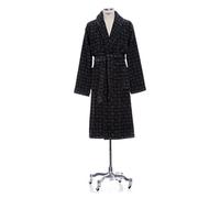 Möve Eden shawl collar robe in S. L, 100% cotton, nature/black