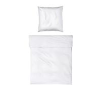 Möve Noblesse Bed Linen Set 135 x 200 cm + 80 x 80 cm 100% Cotton White/Light Blue