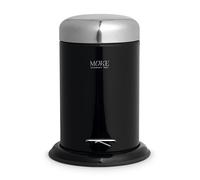 Möve Push pedal bin, stainless steel, black