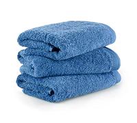 Möve Superwuschel hand towel set, 3 hand towels 50 x 100 cm, Made in Germany, 100% cotton, cornflower
