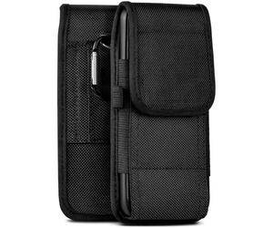 moex Agility Case for Xiaomi Poco X6 - Case with Belt Loop, Belt Bag with Carabiner + Pen Holder, Outdoor Mobile Phone Case Made of Nylon, 360 Degree Full Protection - Black