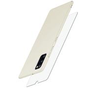 moex Alpha Case for Samsung Galaxy A41 Case with Screen Protector, Ultra Thin Protective Case, 360 Degree Shockproof, Hard Case and Screen Protector, Minimalist Mobile Phone Case in Cream