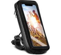 moex Bicycle Mobile Phone Holder Compatible with Motorola Moto E13 - Handlebar Bag with Viewing Window, Tilt and Rotating, Handlebar Mount Waterproof, Black