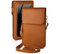 moex CitySling, Women's Mobile Phone Shoulder Bag for Xiaomi 15T, Small Handbag with Mobile Phone Compartment and Viewing Window, 2 Extra Compartments, Mini PU Leather Mobile Phone Shoulder Bag, Brown