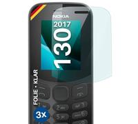 moex Clear Protective Screen, Compatible with Nokia 130 (2017). Screen Protector, Crystal Clear, HD, Thin, Scratch-Resistant, 3 Pieces, Ultra-Clear