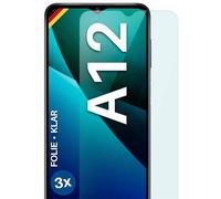 moex Clear Protective Screen, Compatible with Samsung Galaxy A12. Screen Protector, Crystal Clear, HD, Thin, Scratch-Resistant, 3 Pieces, Ultra-Clear