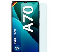 moex Clear Protective Screen, Compatible with Samsung Galaxy A70. Screen Protector, Crystal Clear, HD, Thin, Scratch-Resistant, 3 Pieces, Ultra-Clear