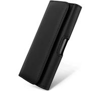 moex Comfortable Horizontal Case with Belt Clip Compatible with BlackBerry KEY2, Universal Use with Belt Loop and Magnetic Closure, Black