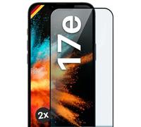 moex CurveProtect Tempered Glass Screen Protector for iPhone 17e, Full Screen Protector Rimless, Full Screen Completely Covered, Tempered Glass Screen Protector, Curved 3D Glass Film, Black, Pack of 2