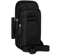 moex Dex Case for Doro Aurora A30, Mobile Phone Case for Men with Shoulder Strap, Belt Clip and Carabiner, Robust Outdoor Mobile Phone Belt Bag, Water-Repellent, Black
