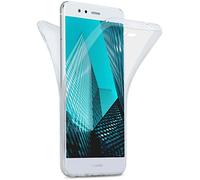 moex Double Case compatible with Huawei P10 Lite, Silicone, Transparent, 360-Degree Full Body/All-Round Protection, Protective Cover on Both Sides, Crystal