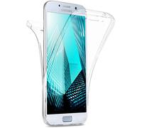 moex Double Case compatible with Samsung Galaxy A7 (2017), Silicone, Transparent, 360-Degree Full Body/All-Round Protection, Protective Cover on Both Sides, Crystal