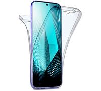 moex Double Case compatible with Samsung Galaxy S20 Ultra / 5G, Silicone, Transparent, 360-Degree Full Body/All-Round Protection, Protective Cover on Both Sides, Crystal