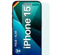 moex FlexProtect Screen Protector Compatible with Apple iPhone 15 Screen Protector Only 0.2 mm Thin Film for the Display, HD Ultra Clear and Extra Scratch-Resistant - Pack of 3