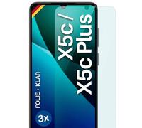 moex FlexProtect Screen Protector for Honor X5c / X5c Plus Screen Protector Ultra Clear HD 0.2 mm Compatible with Any Case, Bubble-Free, Mobile Phone Film, Extra Scratch-Resistant, Pack of 3