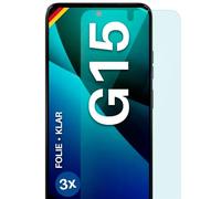 moex FlexProtect Screen Protector for Motorola Moto G15 Screen Protector Ultra Clear HD 0.2 mm Compatible with Any Case, Bubble-Free, Mobile Phone Film, Extra Scratch-Resistant, Pack of 3