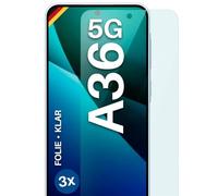 moex FlexProtect Screen Protector for Samsung Galaxy A36 5G Screen Protector Ultra Clear HD 0.2 mm Compatible with Any Case, Bubble-Free, Mobile Phone Film, Extra Scratch-Resistant, Pack of 3