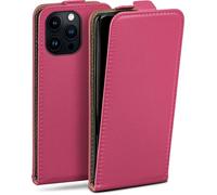 moex Flip Case for Apple iPhone 13 Pro Max, Foldable, 360 Degree All-Round Full Protection, Vegan Leather Flip Case, Mobile Phone Case with Vertical Flap, Magnetic - Pink
