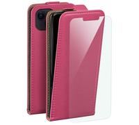 moex Flip Case for Apple iPhone 14 Case, PU Leather Case, Flip Case, Mobile Phone Case, Protective Cover with Screen Protector, Mobile Phone Case Foldable, 360 Degree All-Round Protection - Pink