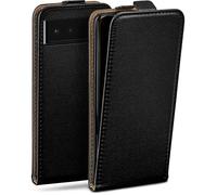 MoEx Flip Case for Google Pixel 6 Case Foldable 360 Degree All-Round Full Protection Vegan Leather Flip Case Phone Case with Vertical Flap Magnetic - Black