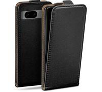 moex Flip Case for Google Pixel 7, Mobile Phone Cover Foldable 360 Degree Full Protection Vegan Leather Flip Case with Vertical Flap Magnetic - Black