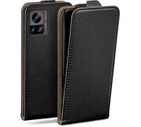 moex Flip Case for Motorola Edge 30 Ultra, 360 Degree Full Protection, Vegan Leather Flip Phone Cover Case with Vertical Flap, Magnetic Phone Covers - Black