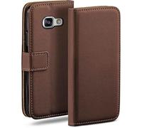 moex Flip Case for Samsung Galaxy A3 (2016), Mobile Phone Case with Card Slot, 360-Degree Flip Case, Book Cover, Vegan Leather, Oxide-Brown