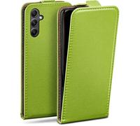 moex Flip Case for Samsung Galaxy A34 5G Folding Case, 360 Degree All-Round Full Protection, Vegan Leather, Mobile Phone Covers with Vertical Flap, Magnetic - Green