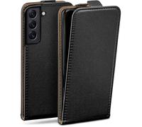 moex Flip Case for Samsung Galaxy S22, Phone Cover Case Foldable 360 Degree Full Protection Vegan Leather Flip Mobile Phone Case with Vertical Flap Magnetic - Black