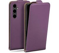 moex Flip Case for Samsung Galaxy S23 FE Folding Case, 360 Degree All-Round Full Protection, Vegan Leather Flip Case with Vertical Flap, Magnetic - Purple