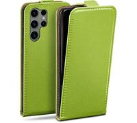 moex Flip Case for Samsung Galaxy S23 Ultra Foldable 360 Degree Full Protection Vegan Leather Flip Case with Vertical Flap Magnetic Green