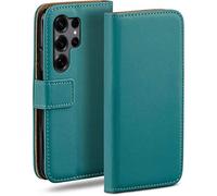 moex Flip Case for Samsung Galaxy S25 Ultra, Foldable, Mobile Phone Case with Card Slot, 360 Degree Protective Case for Folding, Flip Case Book Cover, PU Leather Mobile Phone Case, Petrol Blue