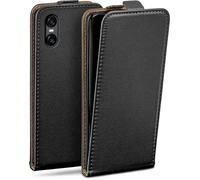 moex Flip Case for Sony Xperia 10 VI Folding Case 360 Degree Full Protection Vegan Leather Mobile Phone Case with Vertical Flap Magnetic - Black
