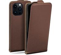 moex Flip Case Phone Cover for Apple iPhone 13 Pro Max - Foldable 360 Degree Vegan Leather Flip Phone Case Covers with Vertical Flap Magnetic - Dark Brown