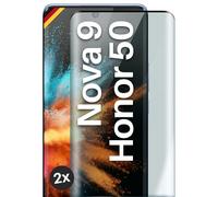 moex Full Screen Protective Glass Compatible with Huawei Nova 9 / Honor 50 - Protective Film Rimless, Full Screen, Curved 3D Protective Glass Film, Clear 2X Black