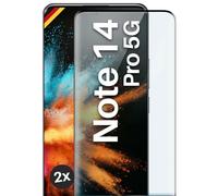 moex Full Screen Protective Glass Compatible with Redmi Note 14 Pro 5G - Screen Protector Rimless, Full Screen, Curved 3D Protective Glass Film, Clear, 2 x Black
