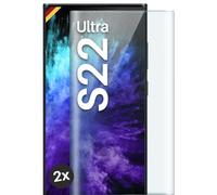 moex Full Screen Protective Glass Compatible with Samsung Galaxy S22 Ultra - Screen Protector Rimless, Full Screen, Curved 3D Protective Glass Film, Clear, 2x Clear