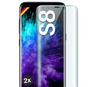 moex Full Screen Tempered Glass Compatible with Samsung Galaxy S8 - Protective Film Rimless, Full Screen, Curved 3D Protective Glass Film, Clear 2x Clear