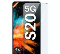 moex Full Screen Tempered Glass Screen Protector Compatible with Samsung Galaxy S20 / S20 5G - Protective Film Borderless, Full Screen, Curved 3D Protective Glass Film, Clear 2X Black