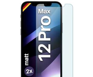 moex Glass Compatible with Apple iPhone 12 Pro Max - Matte Glass Film, Anti-Reflective Screen Protector, Scratch-Resistant, Matte 9H Screen Protector, Pack of 2