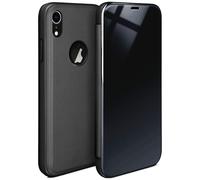 moex iPhone Xr | Premium Transparent Mirror Case 360° Full Protection Case Flip Cover - Anthracite