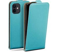 MoEx Magnetic Flip Case compatible with iPhone 12 mini | 360° protection faux leather, Turquoise